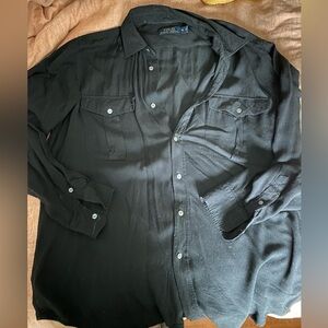 Polo Ralph Lauren w XL Classic Black Long Sleeve Shirt